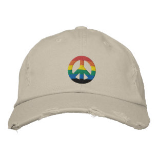 Boné Bordado Chapéu do sinal de paz do arco-íris GLBT