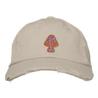 Boné Bordado Cogumelo de Flores Hippie