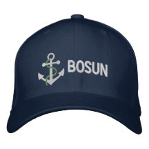 BONÉ bordado com iate BOSUN Azul