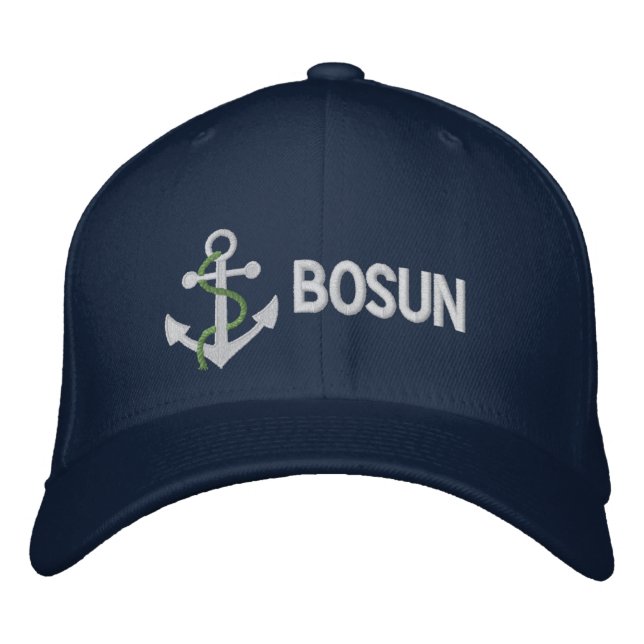 BONÉ bordado com iate BOSUN Azul (Frente)