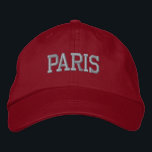 Boné Bordado cor-de-rosa PARIS em vermelho<br><div class="desc">Chapéu Vermelho de Algodão Rosa PARIS. Faz um presente maravilhoso para quem ama Paris France! Se preferir ter o seu texto pessoal, selecione simplesmente o botão "Personalizar este modelo" para introduzir o texto personalizado. O bordado também é personalizável para outras opções de cores selecionando o botão da ferramenta "Editar Design"....</div>
