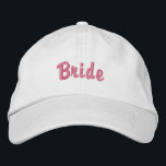 Boné bordado das marcas<br><div class="desc">Faz boné bordado com o texto costura "Bride". Texto,  fonte e cores personalizáveis. Perfeito para noivado,  chá de panela,  dia de casamento ou lua de mel. Três estilos de boné e uma grande variedade de cores de boné.</div>