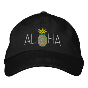 Boné Bordado de Abacaxi Aloha Gráfico em