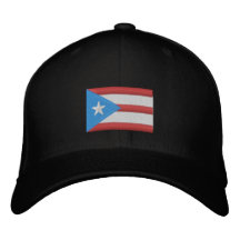 Boné Bordado de Baseball Boricua Flag