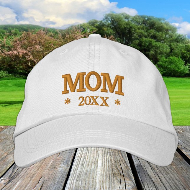 BONÉ bordado de baseball MOM 20XX - Ouro / branco (Criador carregado)