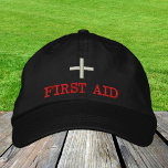Boné bordado de baseball Red / Black<br><div class="desc">Chapéus bordados: boné clássico de beisebol com texto "PRIMEIRO AJUDA" para primeiros socorros, funcionarios de ajuda, organizadores de eventos, funcionarios médico</div>