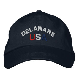 Boné Bordado Delaware EUA Embroiderou Marinho Hat