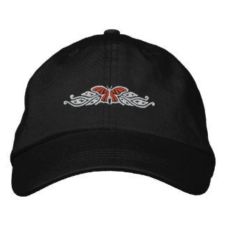 Boné bordado design da borboleta de monarca