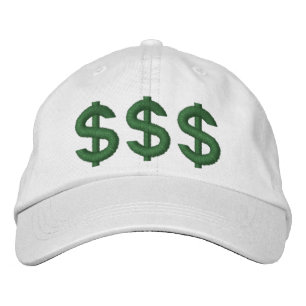 Boné Bordado $$$$ Dinheiro em Meus Sinais de Dólar Bordado Hat