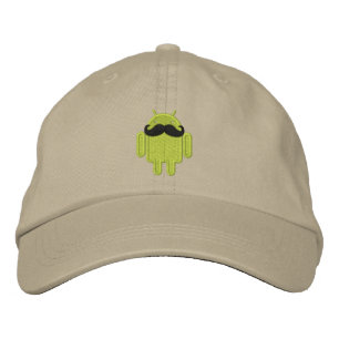 Boné Bordado do bigode do robô do Android