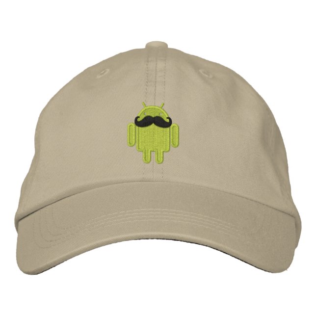 Boné Bordado do bigode do robô do Android (Frente)