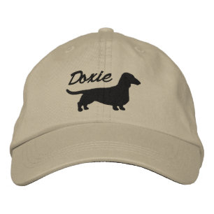 Boné Bordado Doxie Dachshund Silhouette Wiener Personalizado