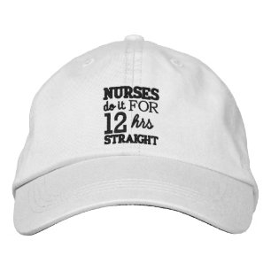 Boné Bordado Enfermeiros fazem 12 horas de hetero!Design de tex