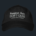 Boné Bordado Engraçado Cabelo de Passagem Não se importa com te<br><div class="desc">Um chapéu engraçado de baseball que diz "Cabelo de passatempo não se importa". Adicione uma linha de texto personalizada na parte inferior - seu evento, nome etc. Altere facilmente o texto e essa cor. Quer você vá à noite ou seja na manhã depois de uma noite divertida, em breve será...</div>