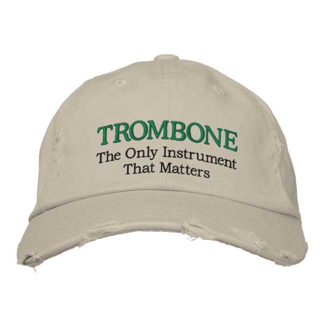 Boné Bordado Engraçado Trombone Music Hat bordado (Frente)