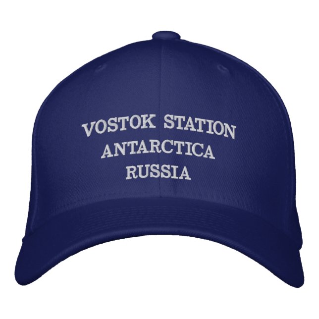 Boné Bordado Estação Vostok Rússia Antártica Hat (Frente)