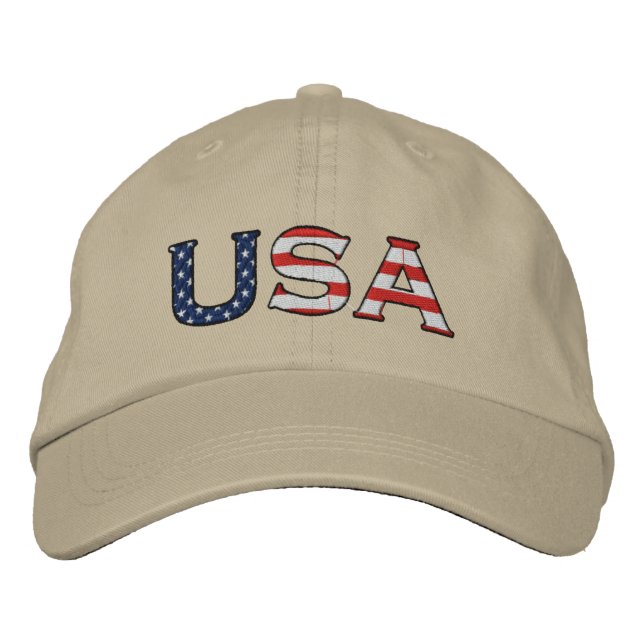 Boné Bordado Estados Unidos Bordados Stars & Stripes Hat (Khaki (Frente)