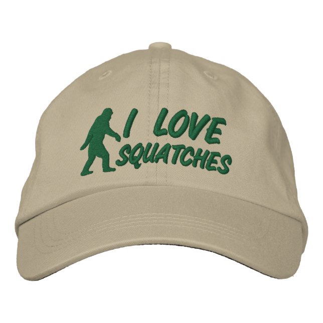 Boné Bordado Eu adoro Squatches (Frente)