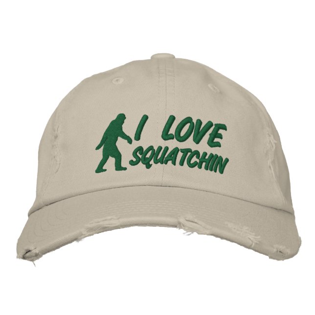 Boné Bordado Eu adoro Squatchin (Frente)