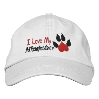 Boné Bordado Eu Amo A Impressão De Cachorro Affenpinscher