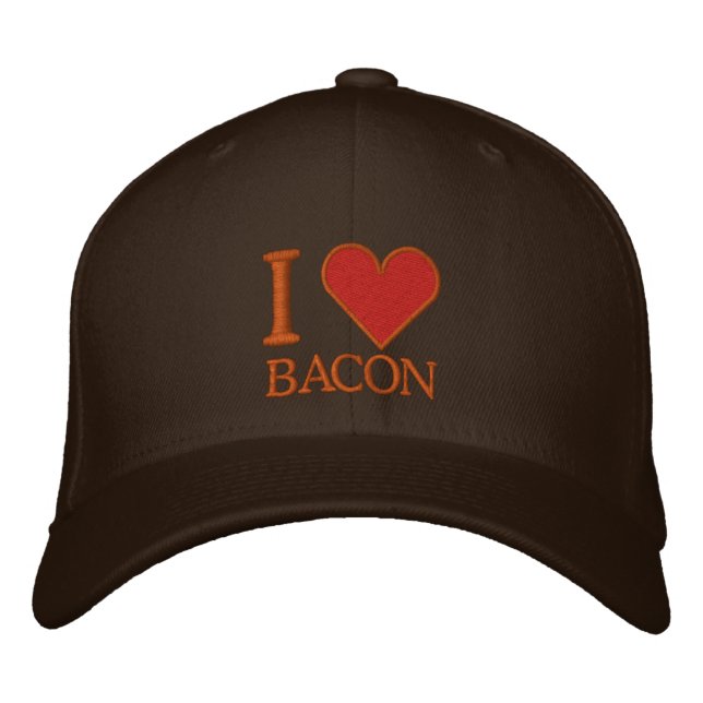 BONÉ BORDADO EU AMO BACON (Frente)