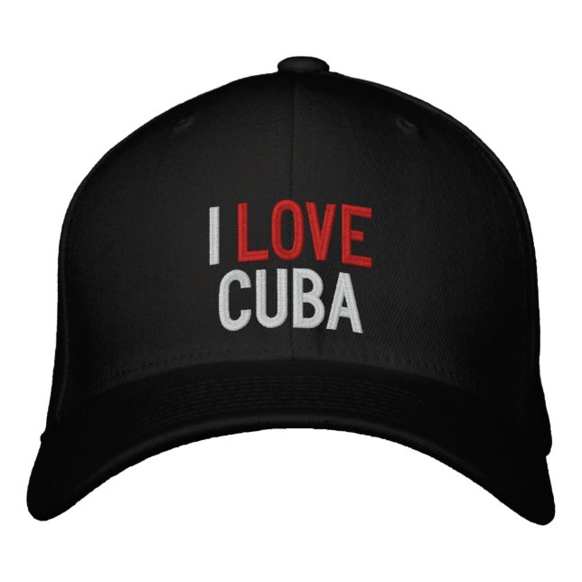 BONÉ BORDADO EU AMO CUBA (Frente)