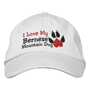 Boné Bordado Eu amo meu impressão da pata do cão de montanha