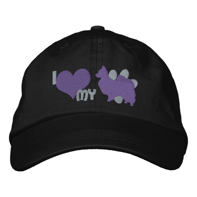 Boné Bordado Eu Amo o meu Papillon Purple (Frente)