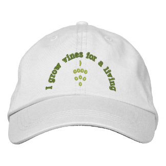 BONÉ BORDADO FABRICANTE DE VINHO, FAZER DE VINHO, UVAS,