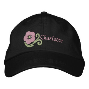 Boné Bordado Flor Personalizada