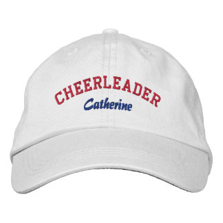 Boné Bordado Hat de Cheerleader Personalizado Vermelho, Branco