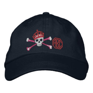 Boné Bordado Mantenha Calma Crossbones Crânio Monograma