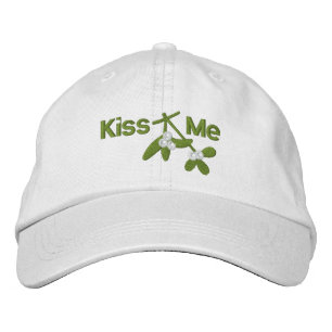 Boné Bordado Mistletodo Natal Me Beije