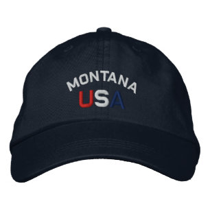 Boné Bordado Montana USA Boriderada Marinho Blue Hat