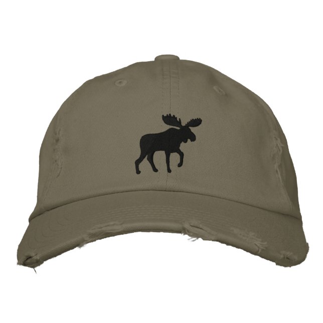 Boné Bordado Moose Silhouette Wildlife Wildlife Animal Adventur (Frente)