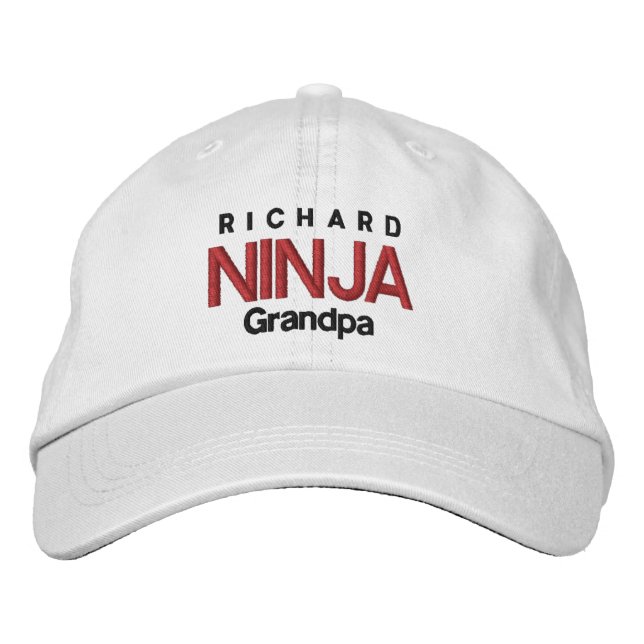 Boné Bordado NINJA GRANDPA Hat V06 Personalizado Ajustável (Frente)