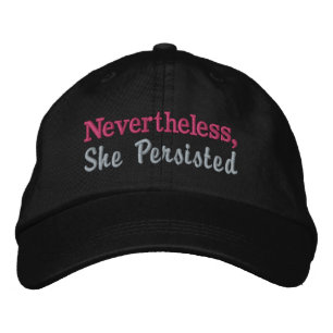Boné Bordado No obstante ella persistió Bordado Ajust. Gorra