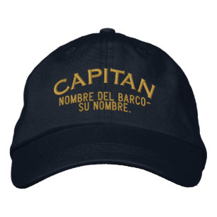 Boné Bordado Nombre ESPANHOL do EL Capitan Nombre del barco y