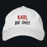 Boné Bordado Nome Personalizado V05 do FunNY Boss Big Shot<br><div class="desc">Chefe do ENGRAÇADO Nome Personalizado V05 WHITE Hat Tem um excelente BOSS? Aqui está um chapéu divertido que você pode personalizar com um nome. Este chapéu faz parte da Coleção de Presentes BOSS do EXCELENTE. Você também pode mudar a cor do chapéu, o estilo do chapéu ou a cor do...</div>
