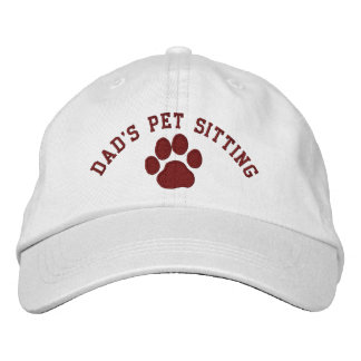 Boné Bordado Pai| Impressão de Pata de Cão Personalizada