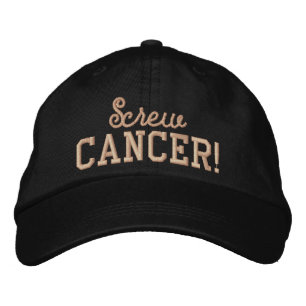 Boné Bordado Parafuso das Letras de Pêssego do Cancer Uterino
