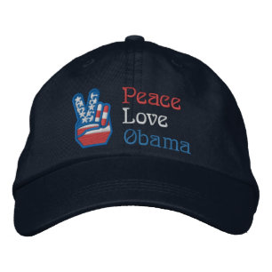 Boné Bordado Paz bordada, amor, Obama