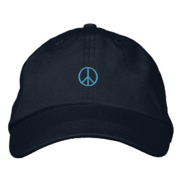 Boné Bordado Pequeno Símbolo de Paz Azul