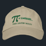 Boné Bordado Personalizable Pi Formula<br><div class="desc">A whimsical Pi embroidery design. This custom embroidered baseball cap is making for a great humorous gift for the mathematician, the geek, the inquisitive mind. Great for a student, a teacher, an engineer or anyone that has this thing with numbers. Use the "Ask this Designer" link to contact us with...</div>