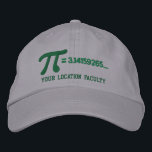 Boné Bordado Personalizable Pi Formula<br><div class="desc">A whimsical Pi embroidery design. This custom embroidered baseball cap is making for a great humorous gift for the mathematician, the geek, the inquisitive mind. Great for a student, a teacher, an engineer or anyone that has this thing with numbers. Use the "Ask this Designer" link to contact us with...</div>