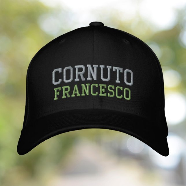 Boné bordado Personalizado Cornuto (Personalized Cornuto Embroidered Hat - Funny Italian Sicilian heritage gift)