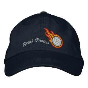 Boné Bordado Personalized Racing Flames Volleyball Bullet Badge