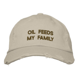 BONÉ BORDADO PETRÓLEO ALIMENTA MINHA FAMÍLIA