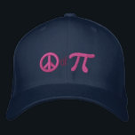 Boné Bordado Piece of Pie as in Peace of Pi<br><div class="desc">A whimsical Pi embroidery design. This custom embroidered baseball cap is making for a great humorous gift for the mathematician, the geek, the inquisitive mind. Great for a student, a teacher, an engineer or anyone that has this thing with numbers. Embroidery designs are available in a selection of popular color...</div>