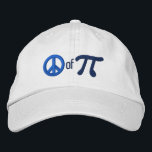 Boné Bordado Piece of Pie as in Peace of Pi<br><div class="desc">A whimsical Pi embroidery design. This custom embroidered baseball cap is making for a great humorous gift for the mathematician, the geek, the inquisitive mind. Great for a student, a teacher, an engineer or anyone that has this thing with numbers. Embroidery designs are available in a selection of popular color...</div>